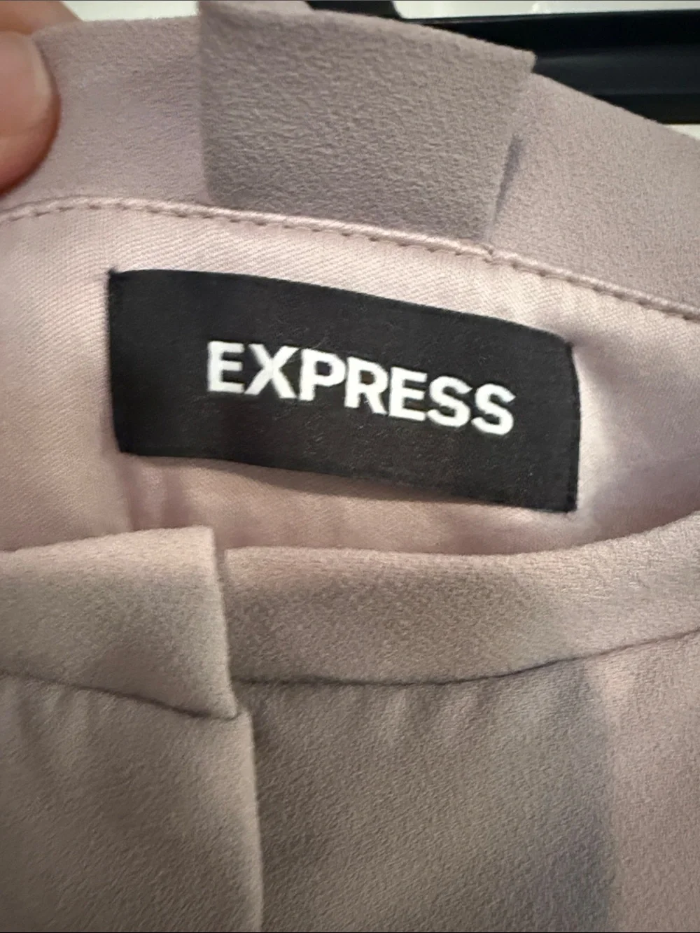 Express Straight-Leg Dress Pants — Dusty Rose - detailed waist